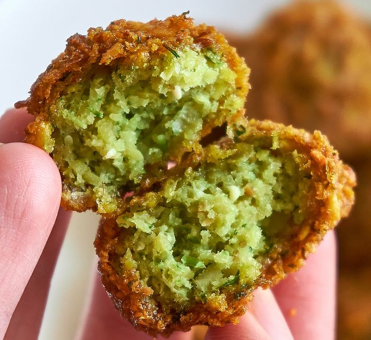 Delightful Falafal made with fresh chickpeas to retain their texture