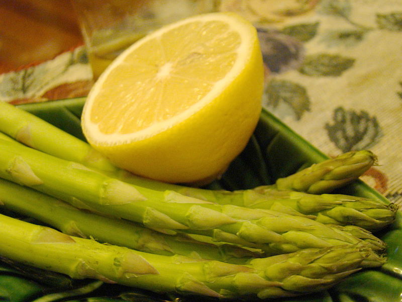 Lemon juice is a wonderful simple dressing for asparagus