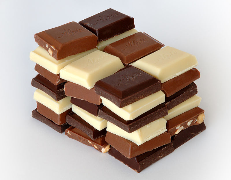 White and Dark chocolate have very different nutrient contents. Dark chocolate is much better for you