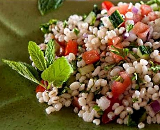 Peppermint adding a tangy taste to a salad